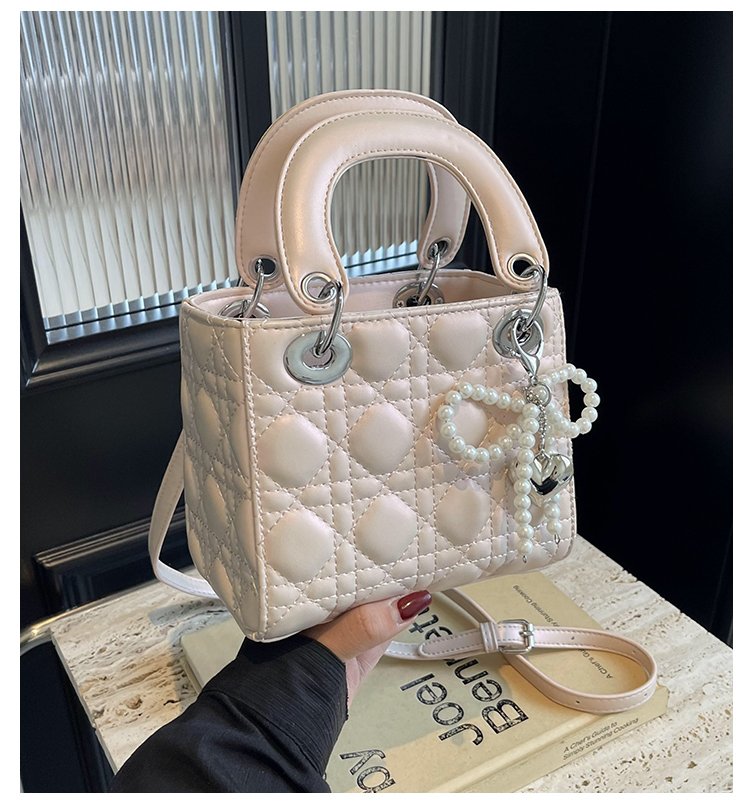 Women's PU Leather Quilted Mini Top Handle Handbag detail 1