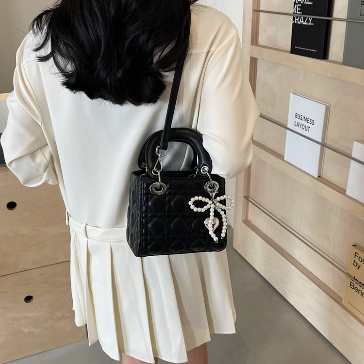 Women's PU Leather Quilted Mini Top Handle Handbag view 4