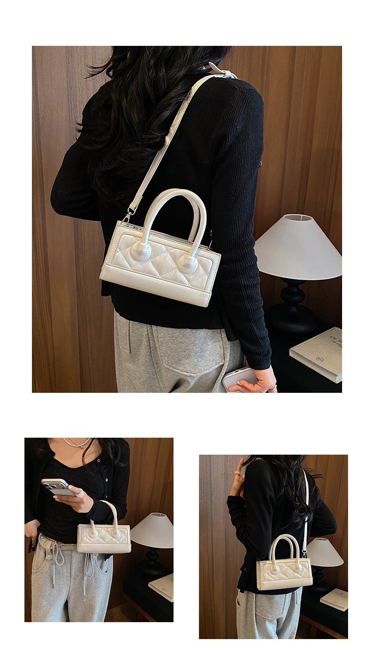 Women's PU Leather Quilted Top Handle Crossbody Bag detail 5