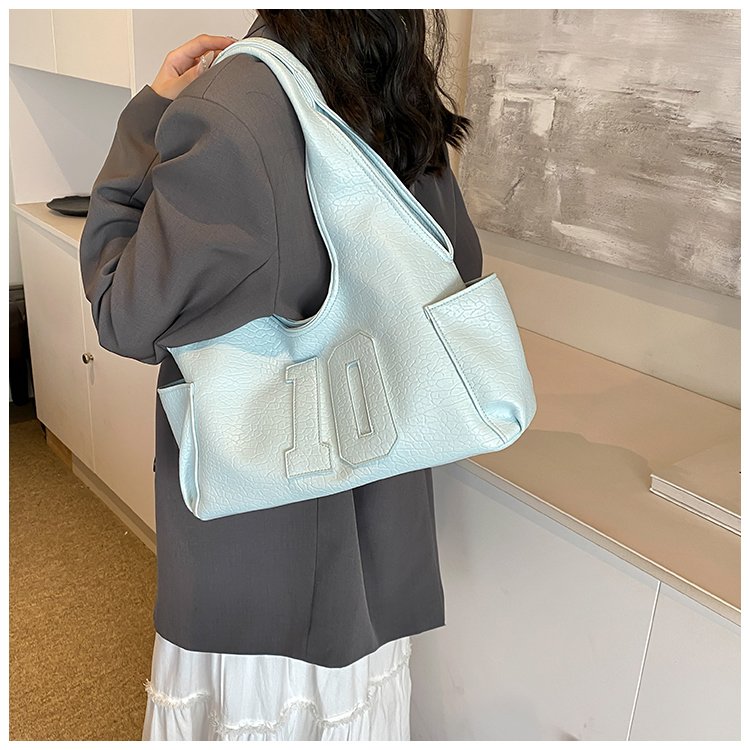 Women's PU Leather Raised Letter Shoulder Bag detail 12