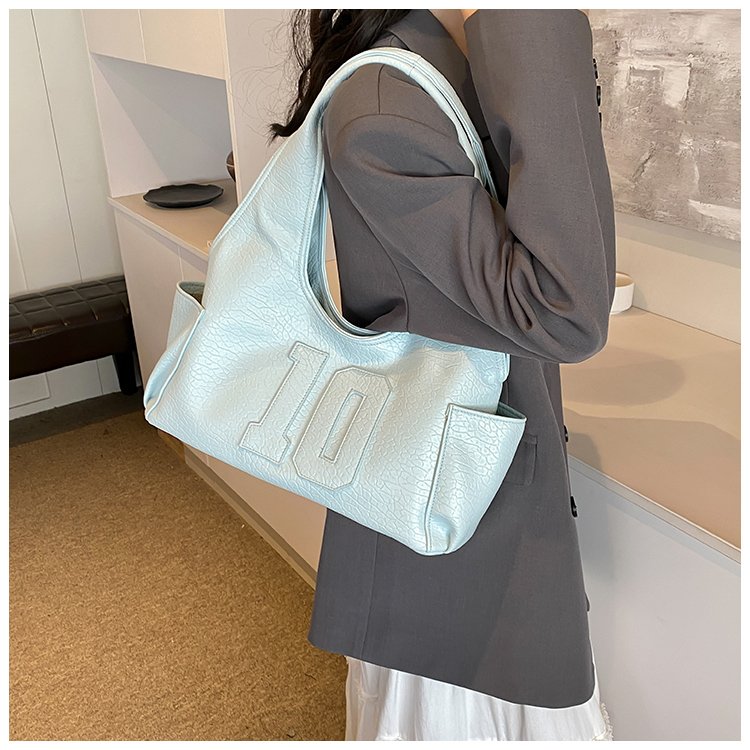 Women's PU Leather Raised Letter Shoulder Bag detail 13