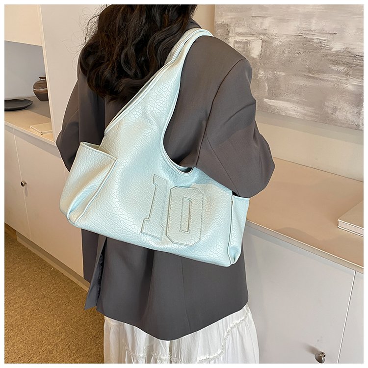 Women's PU Leather Raised Letter Shoulder Bag detail 15