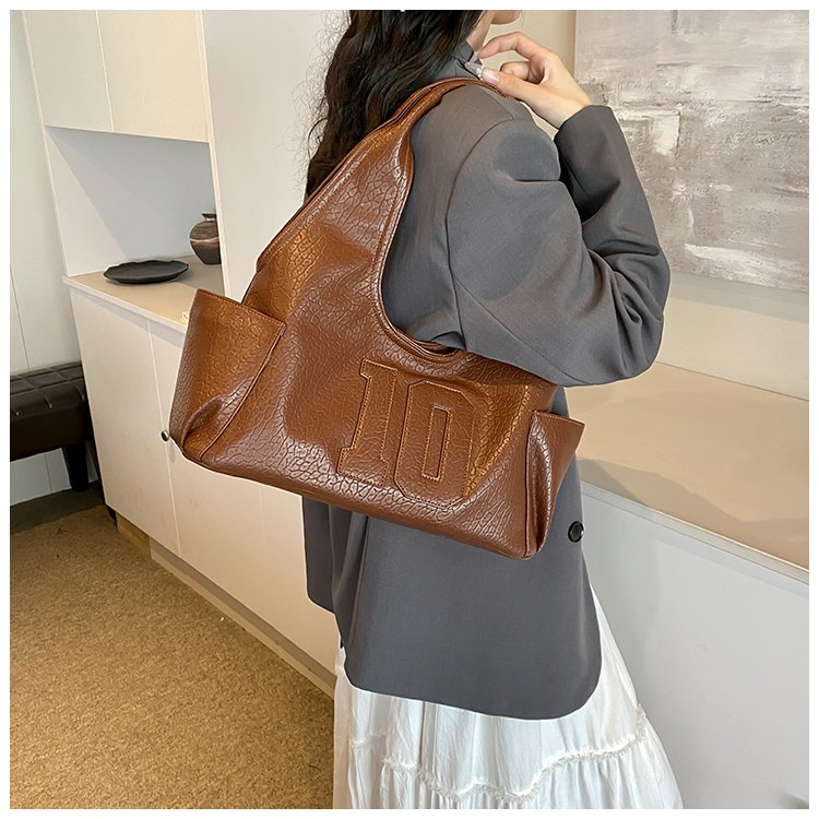 Women's PU Leather Raised Letter Shoulder Bag detail 30