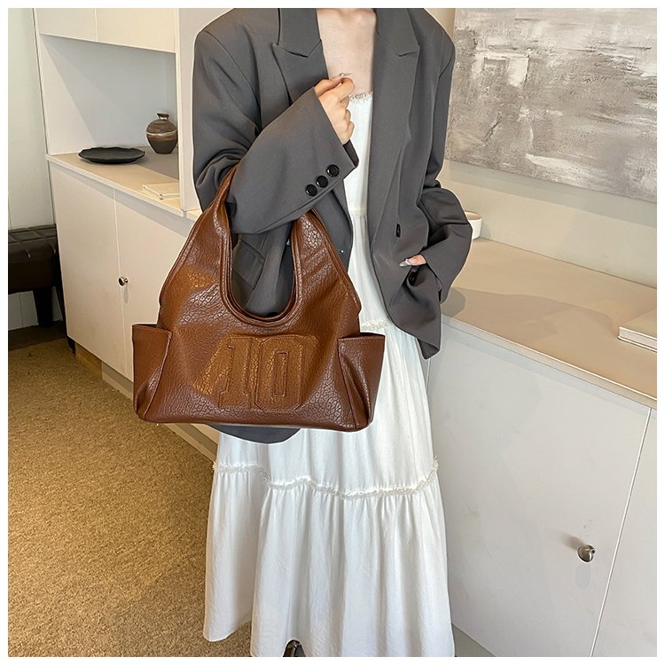 Women's PU Leather Raised Letter Shoulder Bag detail 32