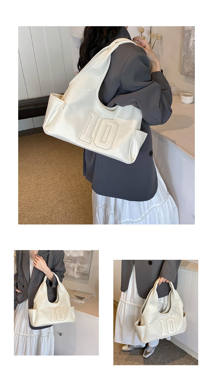 Women's PU Leather Raised Letter Shoulder Bag detail 3