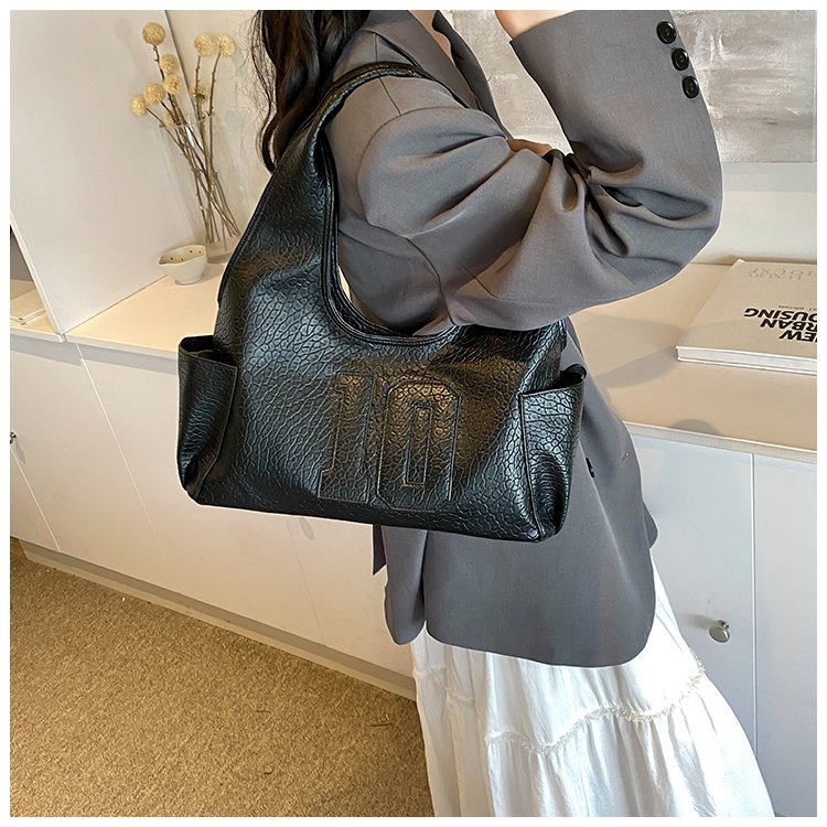 Women's PU Leather Raised Letter Shoulder Bag detail 40