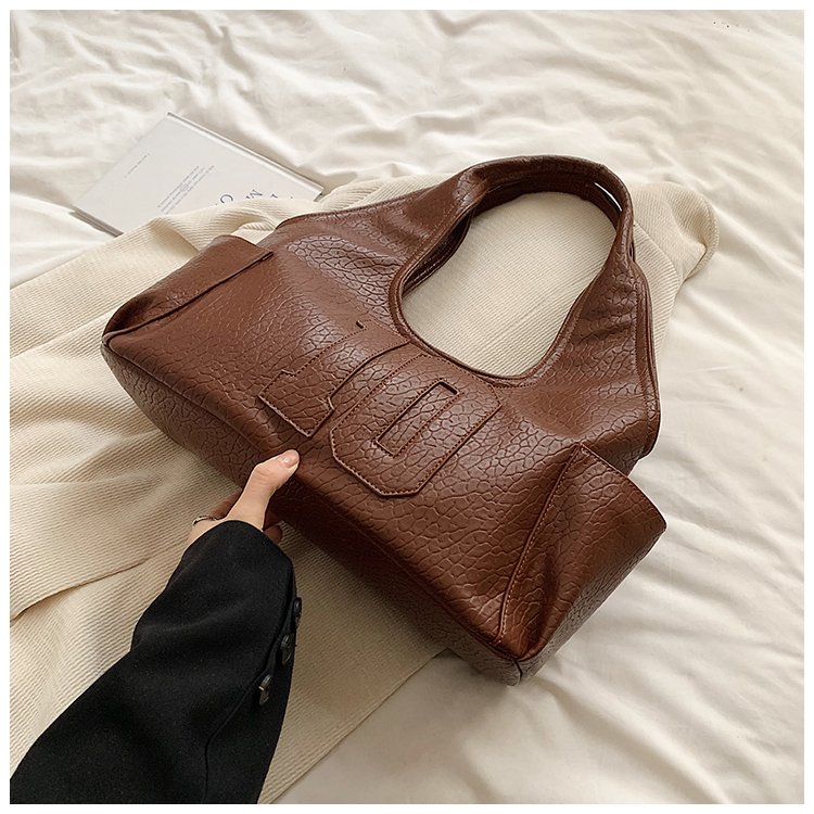 Women's PU Leather Raised Letter Shoulder Bag view 1