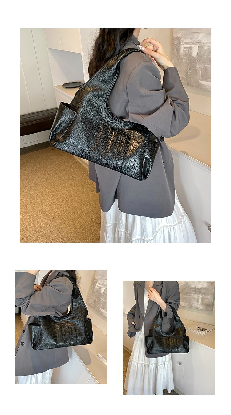 Women's PU Leather Raised Letter Shoulder Bag detail 5