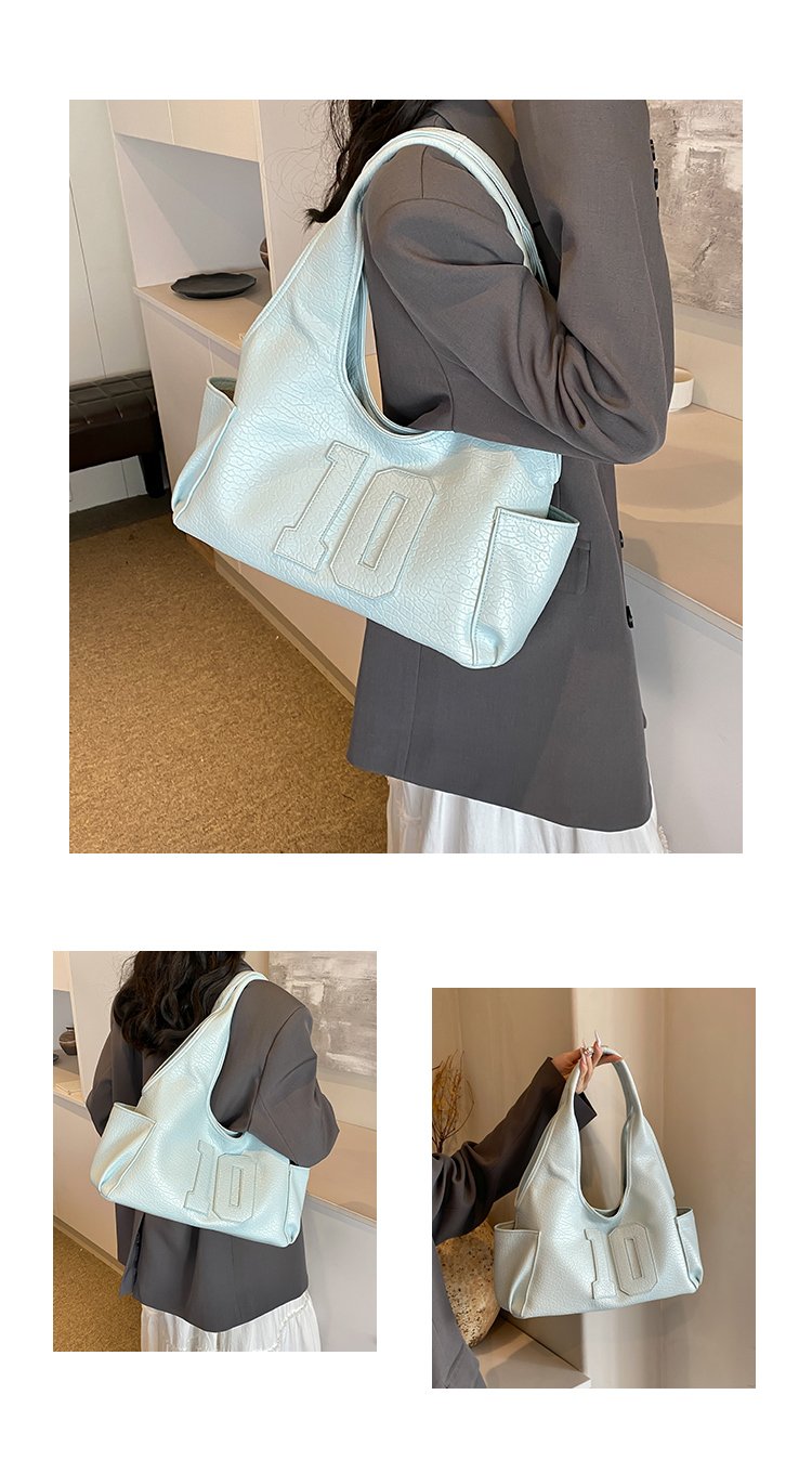Women's PU Leather Raised Letter Shoulder Bag detail 7