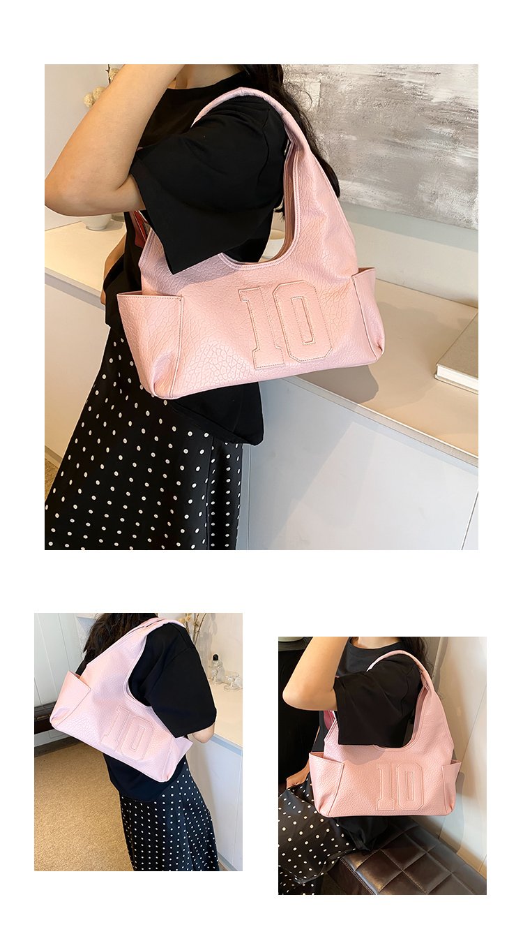 Women's PU Leather Raised Letter Shoulder Bag detail 8