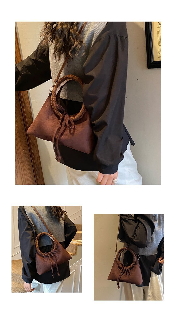 Women's PU Leather Ring Handle Handbag detail 6