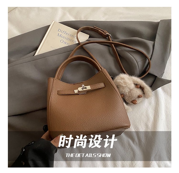 Women's PU Leather Rounded Top Handle Crossbody Bag detail 11