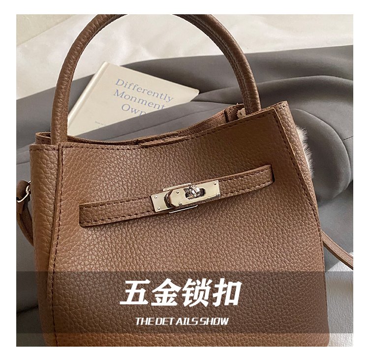 Women's PU Leather Rounded Top Handle Crossbody Bag detail 14