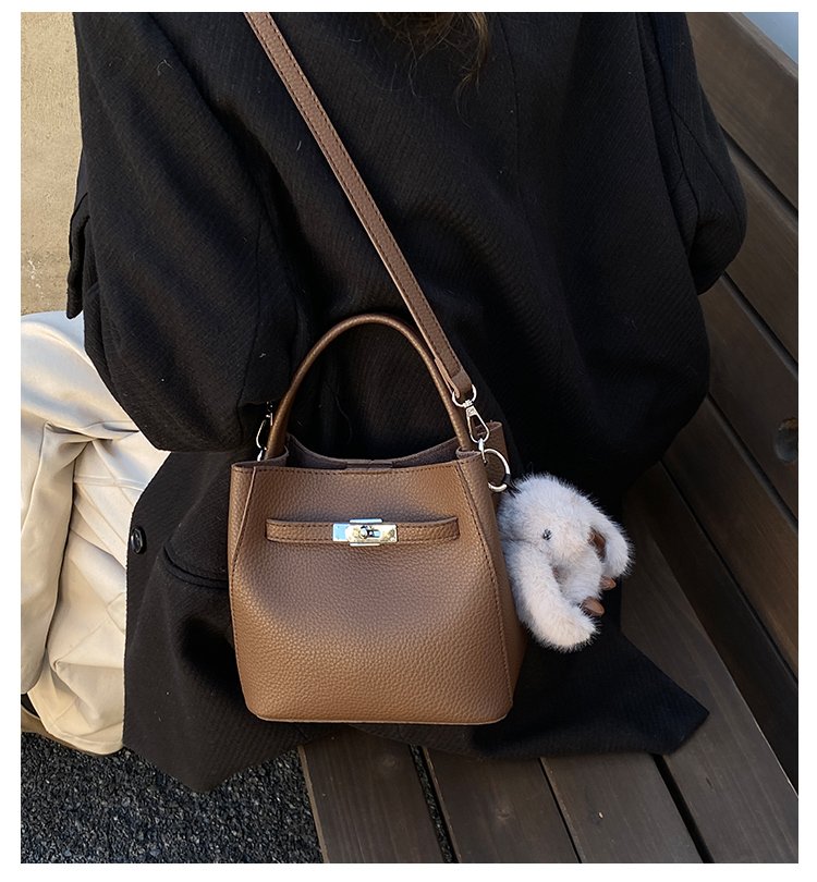 Women's PU Leather Rounded Top Handle Crossbody Bag detail 2