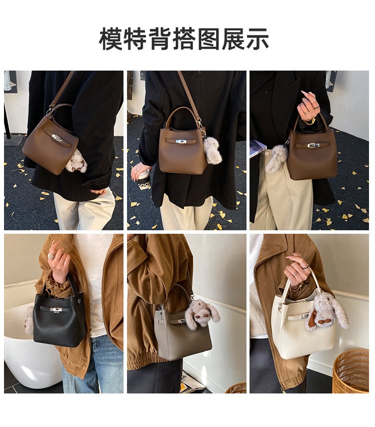 Women's PU Leather Rounded Top Handle Crossbody Bag detail 4