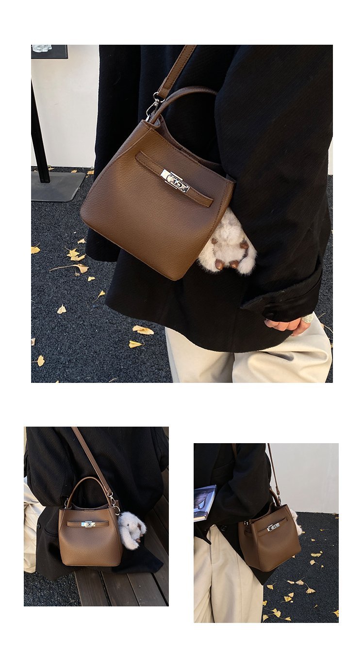 Women's PU Leather Rounded Top Handle Crossbody Bag detail 5