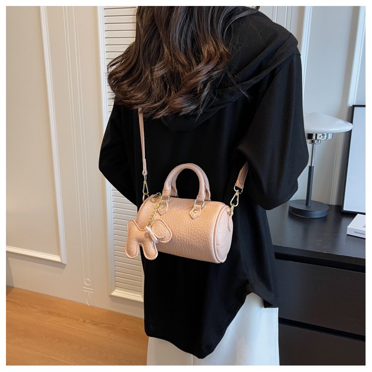 Women's PU Leather Rounded Top Handle Shoulder Bag detail 11