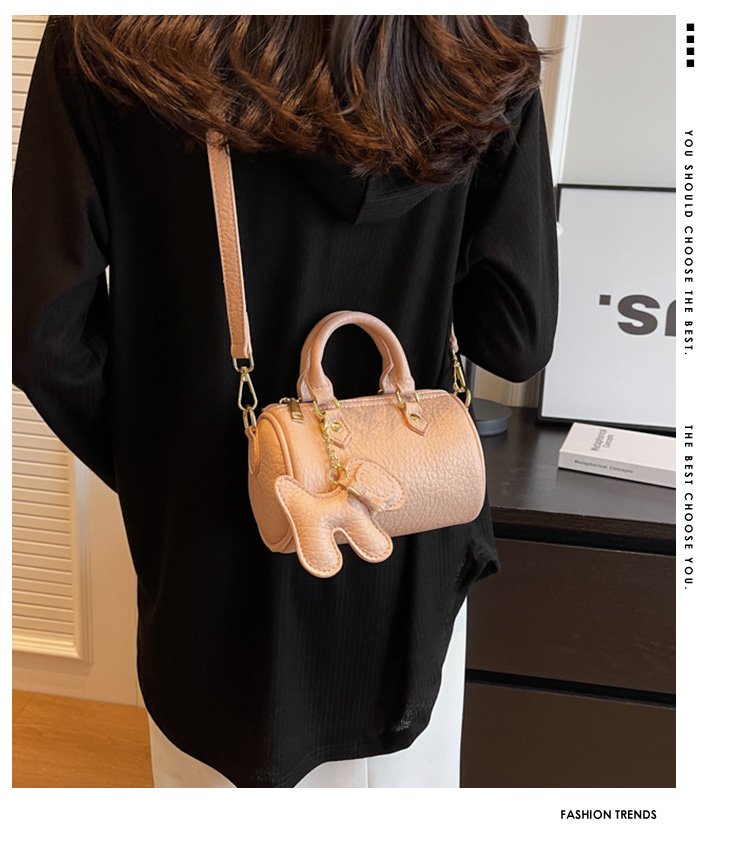 Women's PU Leather Rounded Top Handle Shoulder Bag detail 2