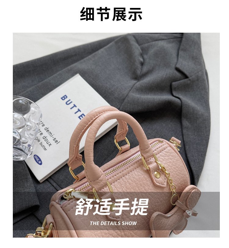 Women's PU Leather Rounded Top Handle Shoulder Bag detail 3