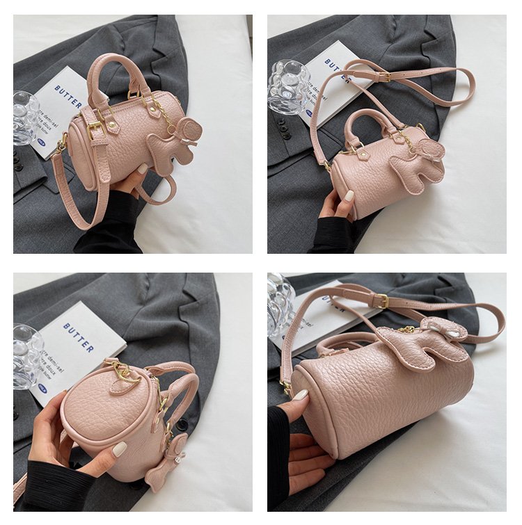 Women's PU Leather Rounded Top Handle Shoulder Bag detail 8