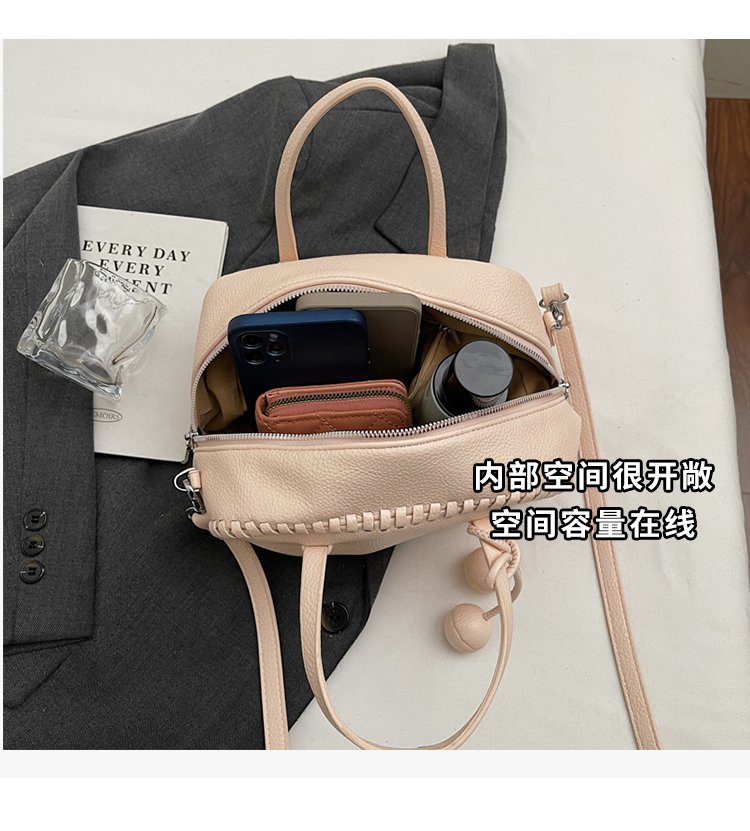 Women's PU Leather Ruched Mini Barrel Bag detail 10