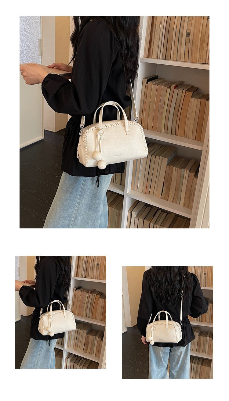 Women's PU Leather Ruched Mini Barrel Bag detail 11