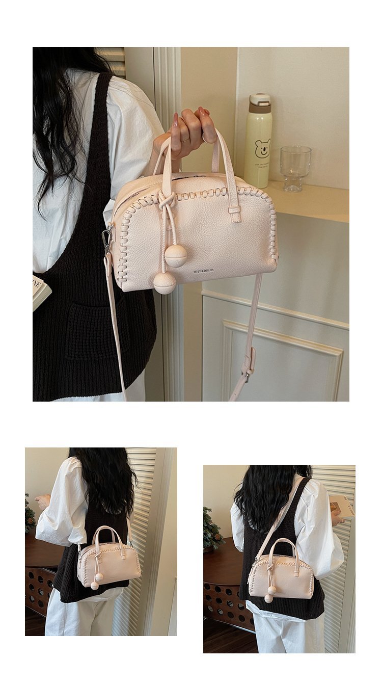 Women's PU Leather Ruched Mini Barrel Bag detail 12