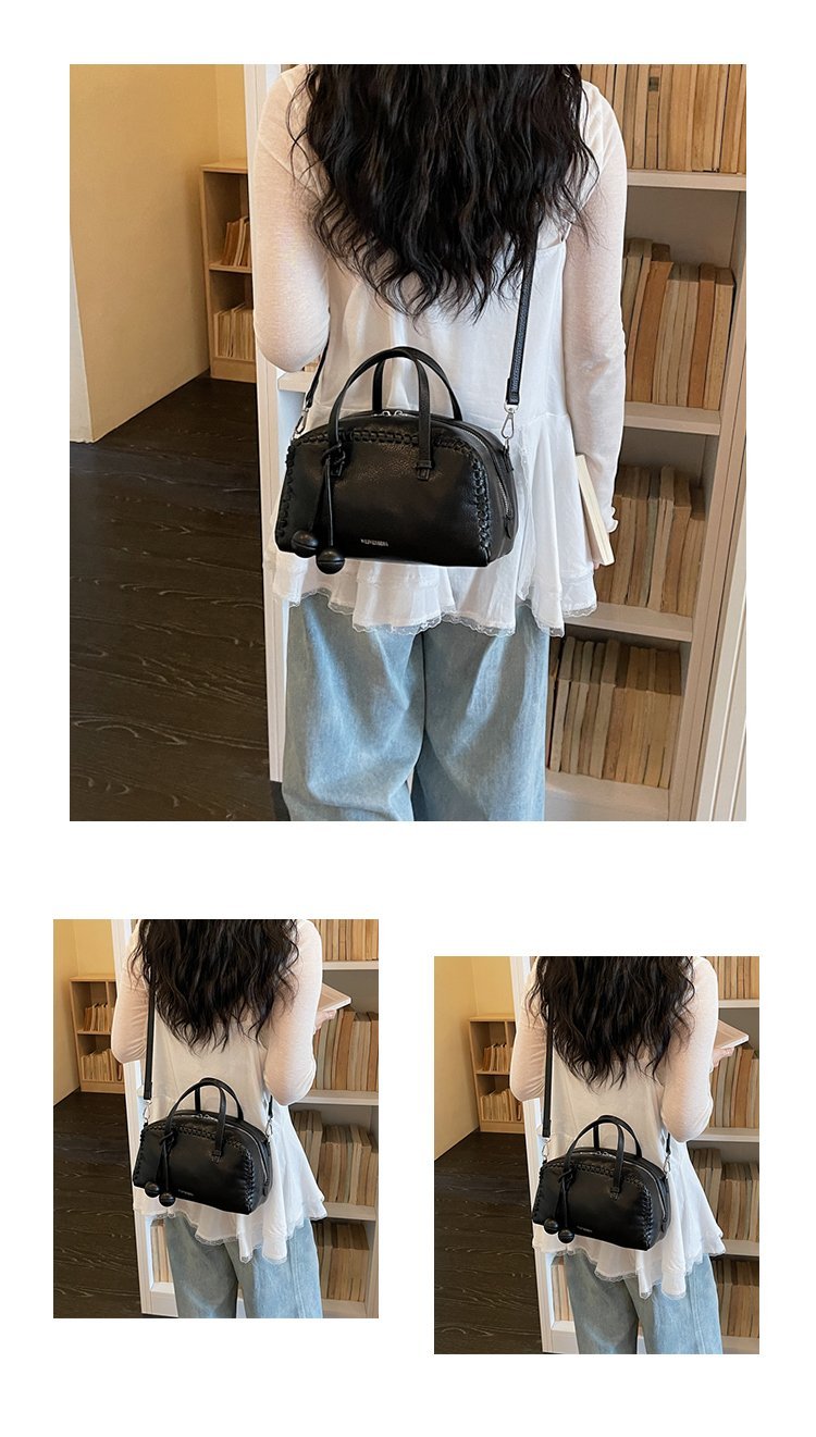 Women's PU Leather Ruched Mini Barrel Bag detail 13