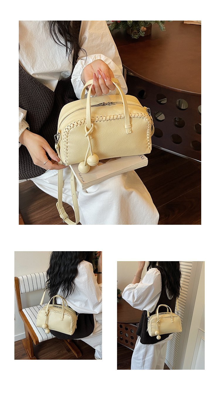 Women's PU Leather Ruched Mini Barrel Bag detail 16