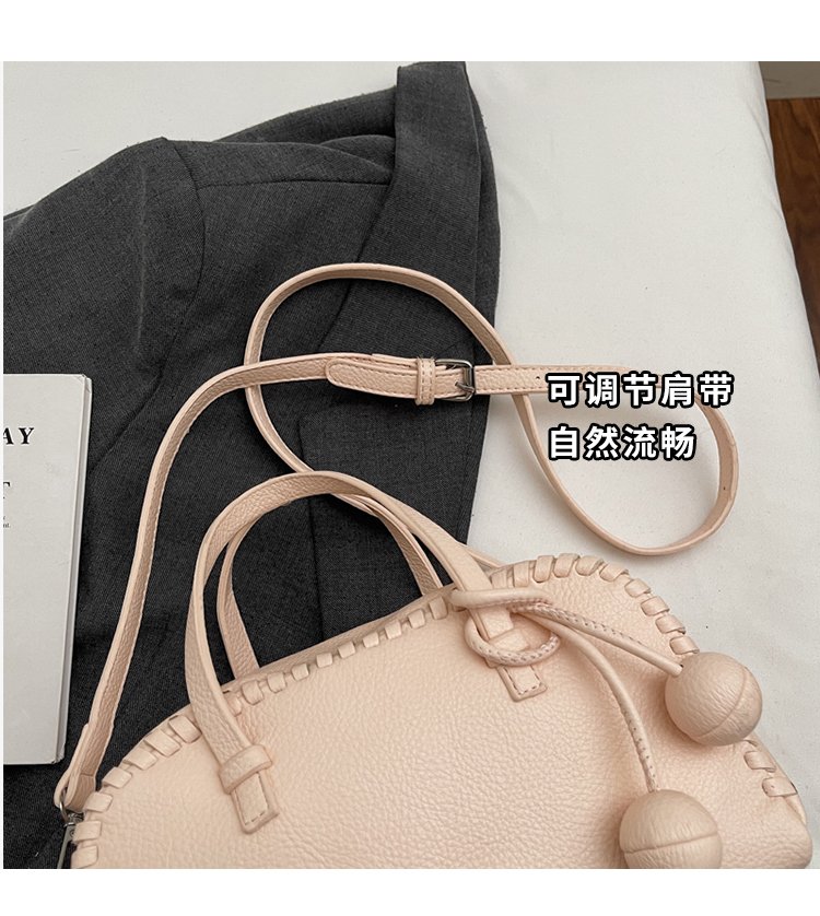 Women's PU Leather Ruched Mini Barrel Bag detail 1