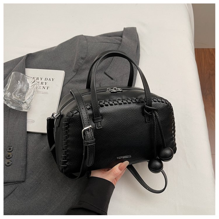Women's PU Leather Ruched Mini Barrel Bag detail 25