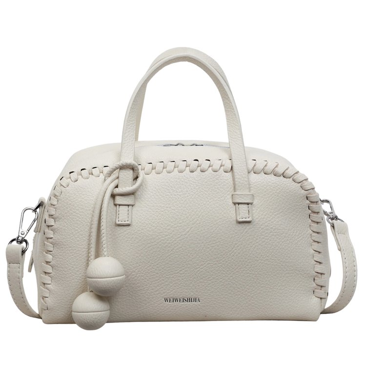 Women's PU Leather Ruched Mini Barrel Bag view 3