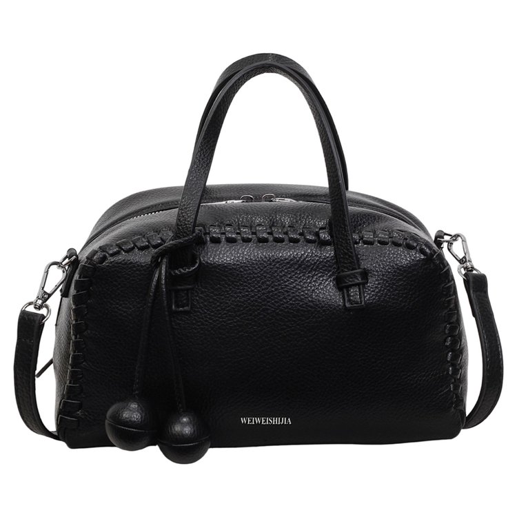 Women's PU Leather Ruched Mini Barrel Bag view 4
