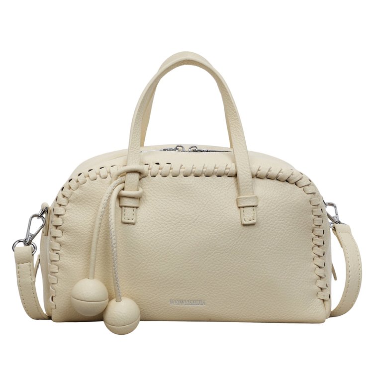 Women's PU Leather Ruched Mini Barrel Bag view 5