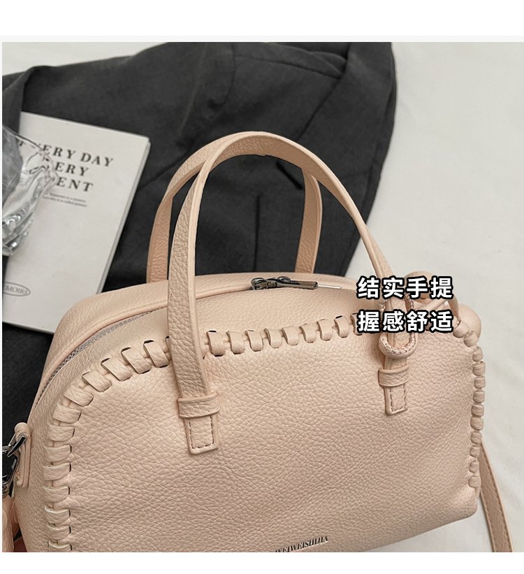 Women's PU Leather Ruched Mini Barrel Bag detail 5