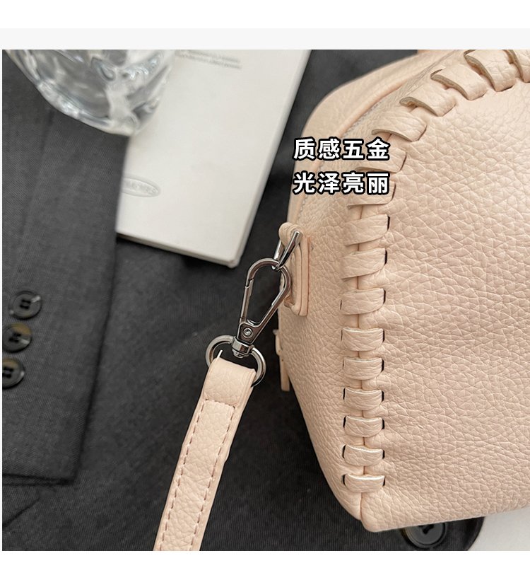 Women's PU Leather Ruched Mini Barrel Bag detail 6