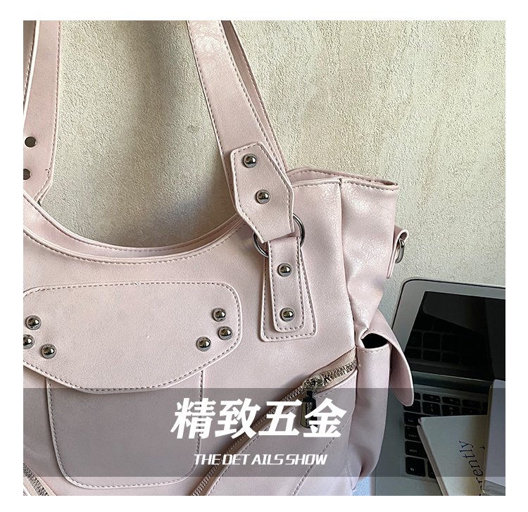 Women's PU Leather Side Tie Tote Bag detail 10