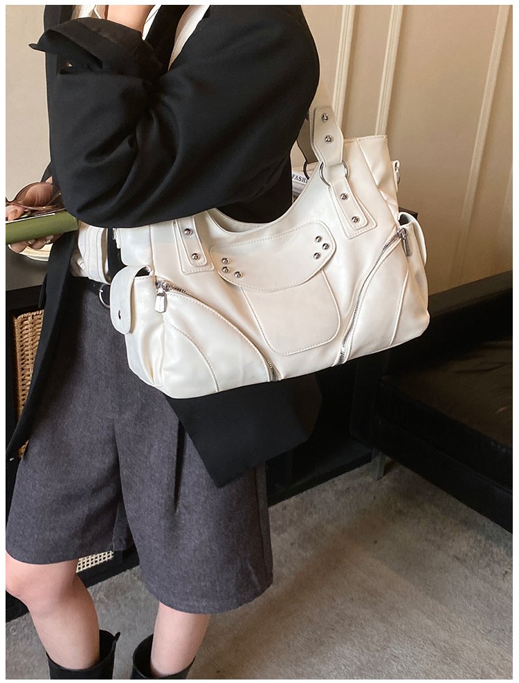 Women's PU Leather Side Tie Tote Bag detail 17