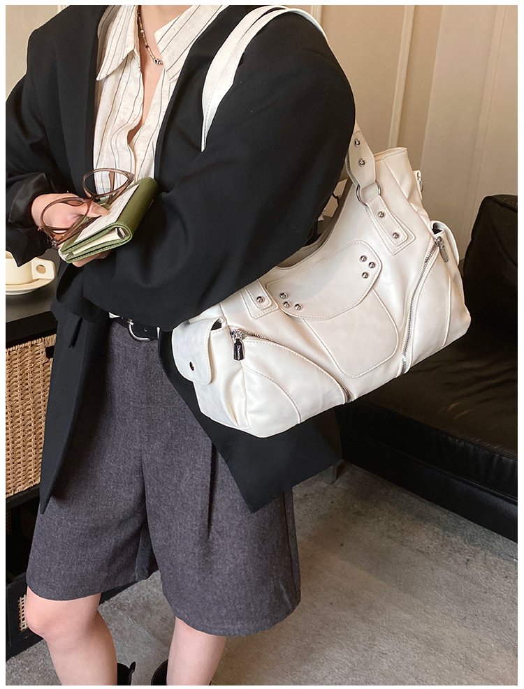 Women's PU Leather Side Tie Tote Bag detail 18