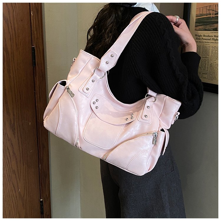 Women's PU Leather Side Tie Tote Bag detail 30