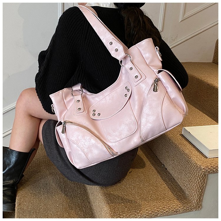 Women's PU Leather Side Tie Tote Bag detail 40
