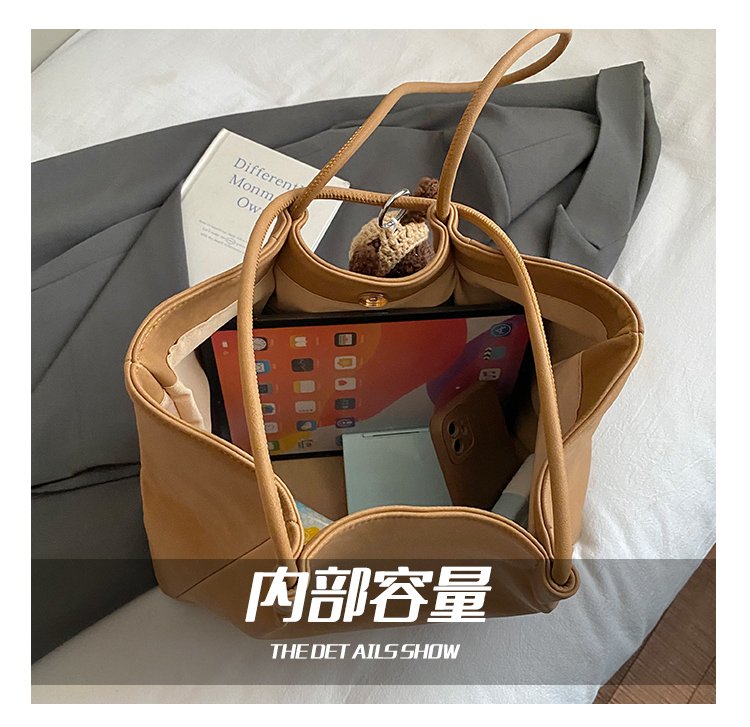 Women's PU Leather Soft Bucket Bag detail 12