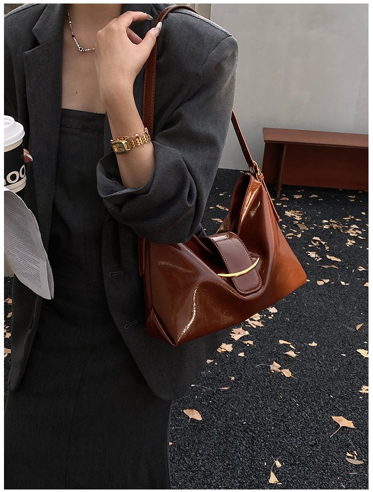 Women's PU Leather Soft Crescent Shoulder Bag detail 35