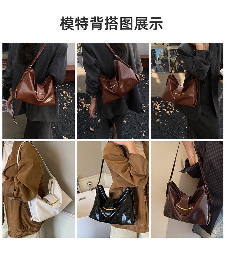 Women's PU Leather Soft Crescent Shoulder Bag detail 3
