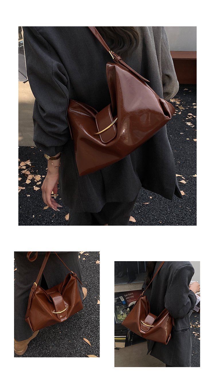 Women's PU Leather Soft Crescent Shoulder Bag detail 7