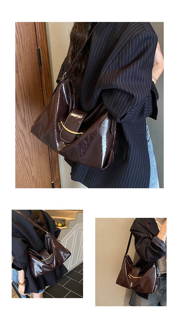 Women's PU Leather Soft Crescent Shoulder Bag detail 8
