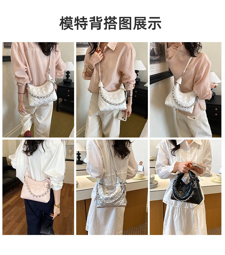 Women's PU Leather Soft Metallic Look Crossbody Bag detail 6