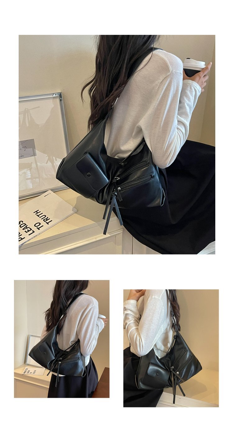 Women's PU Leather Soft Metallic Look Hobo Shoulder Bag detail 10