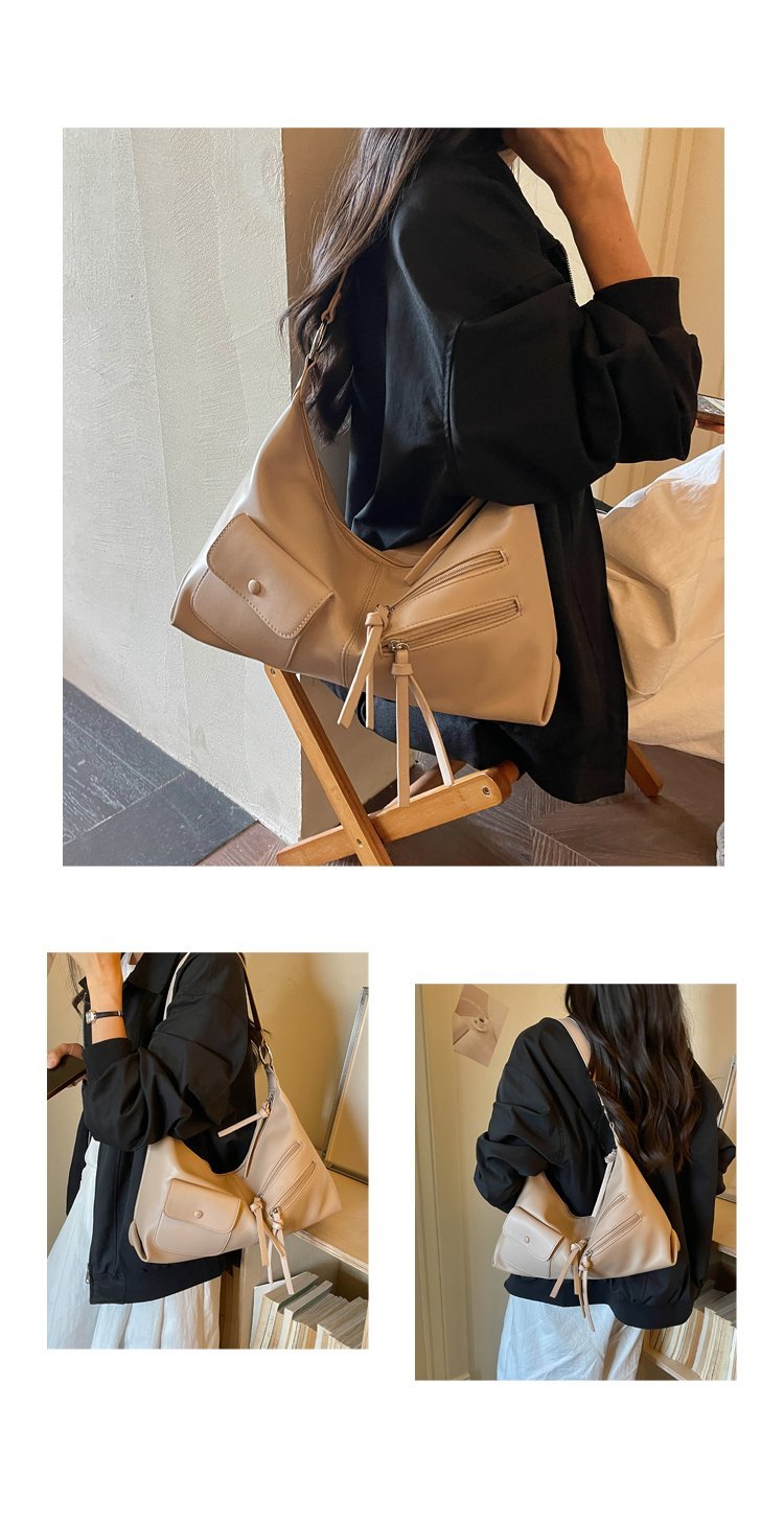 Women's PU Leather Soft Metallic Look Hobo Shoulder Bag detail 11