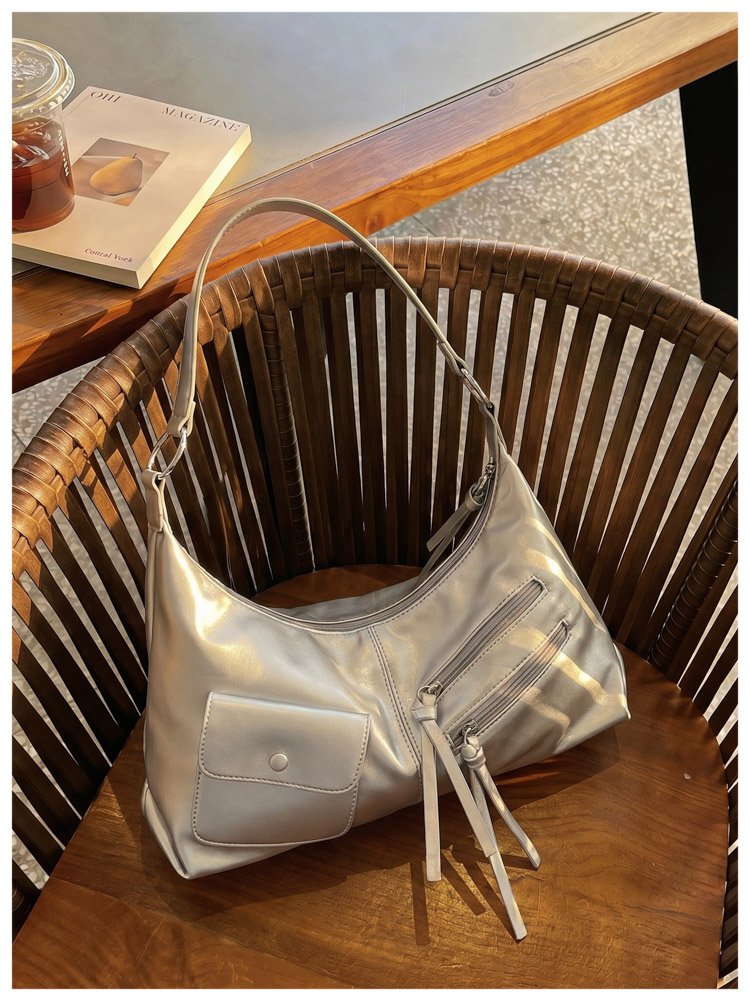 Women's PU Leather Soft Metallic Look Hobo Shoulder Bag detail 23